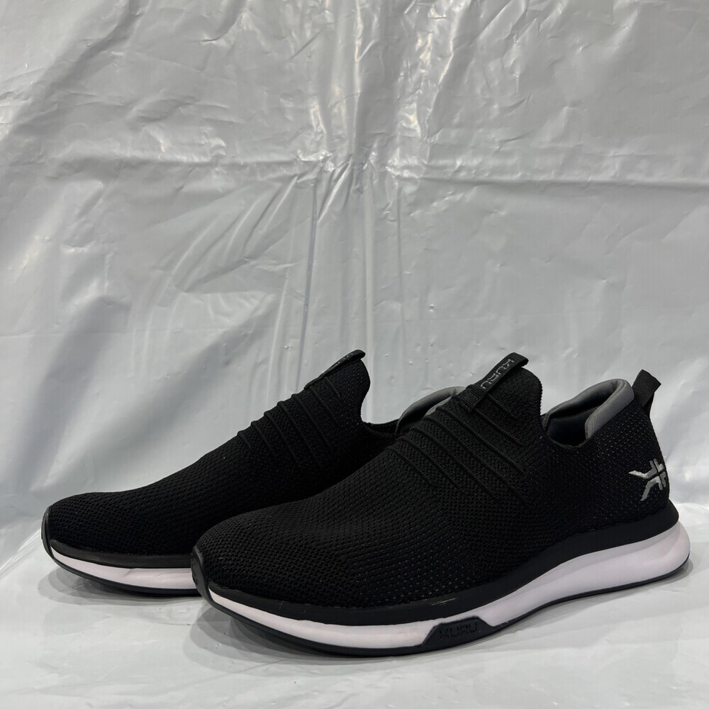 Kuru Atom Sneaker Men's US Size 9.5 Black Slip-On Walking Shoes EBS1589